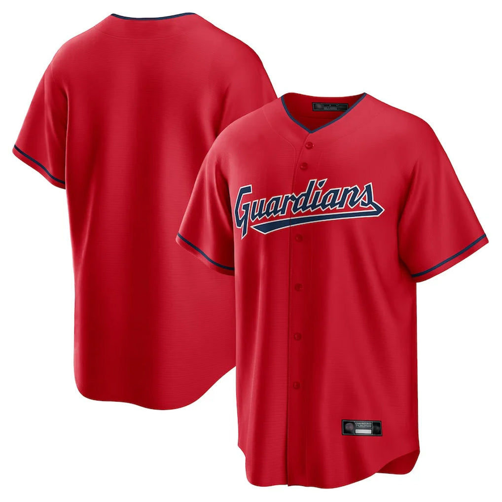 Odoa C.Guardians Red Home Game Blank Player Stitched Jerseys