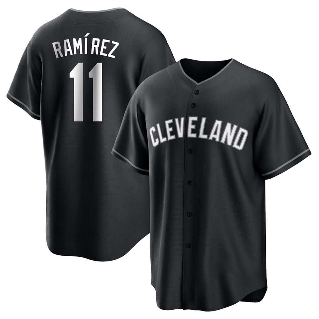 Odoa C.Guardians #11 Jose Ramirez Player Black Home Game Stitched Jerseys