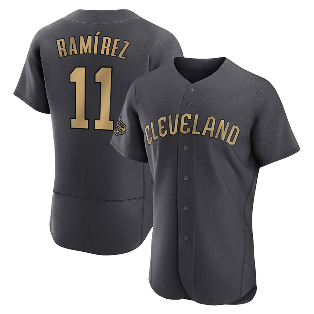 Odoa C.Guardians #11 Jose Ramirez Player Charcoal All-Star Limited Elite Home Stitched Jerseys