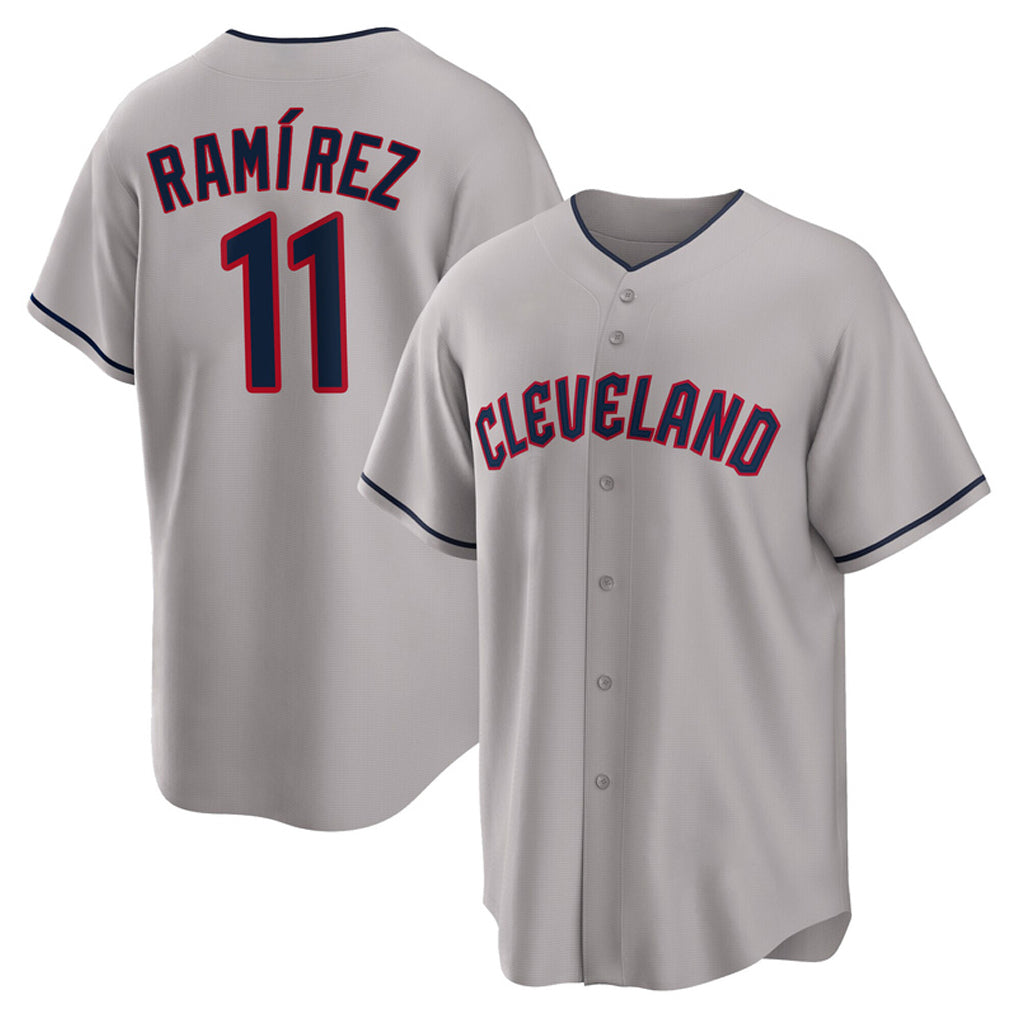 Odoa C.Guardians #11 Jose Ramirez Player Gray Game Home Stitched Jerseys