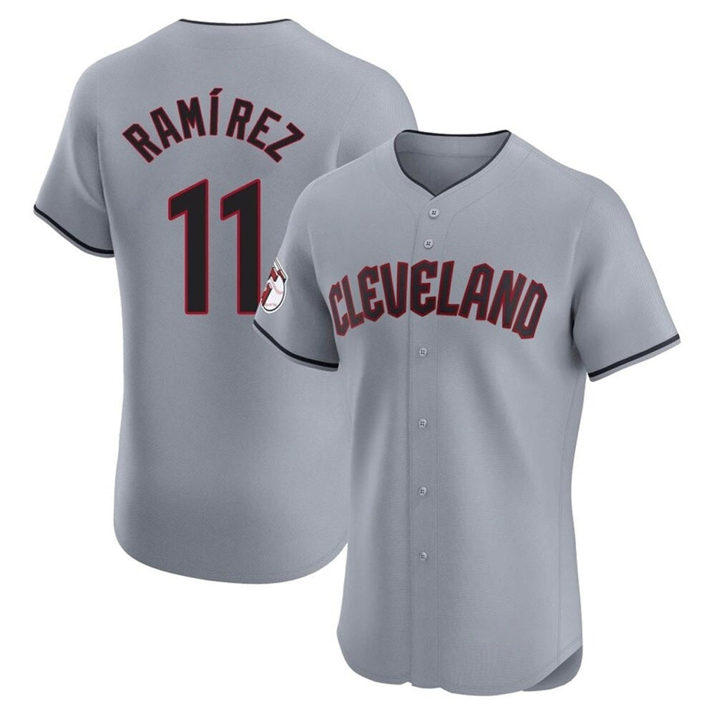 Odoa C.Guardians #11 Jose Ramirez Player Gray Road Limited Elite Home Stitched Jerseys
