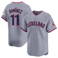 Odoa C.Guardians #11 Jose Ramirez Player Gray Road Limited Home Game Stitched Jerseys