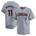 Odoa C.Guardians #11 Jose Ramirez Player Gray Road Limited Home Stitched Jerseys