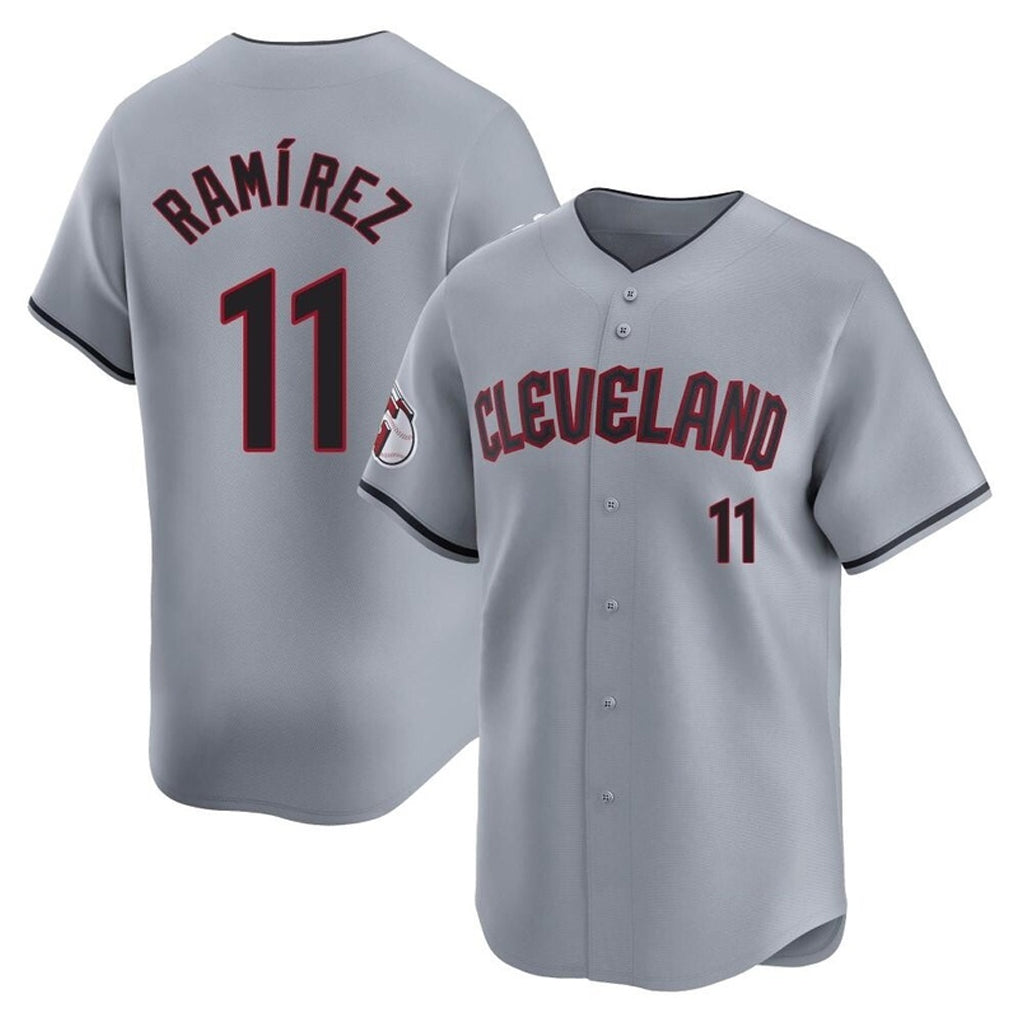 Odoa C.Guardians #11 Jose Ramirez Player Gray Road Limited Home Stitched Jerseys