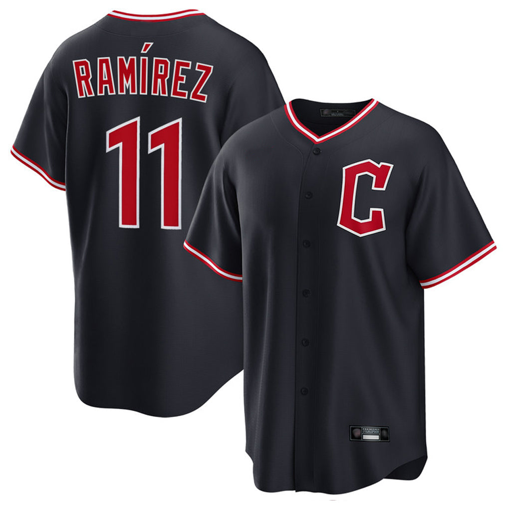 Odoa C.Guardians #11 Jose Ramirez Player Navy Home Game Stitched Jerseys
