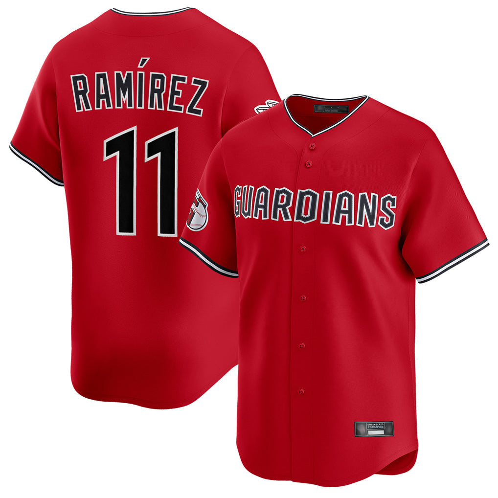Odoa C.Guardians #11 Jose Ramirez Player Red Limited Home Stitched Jerseys