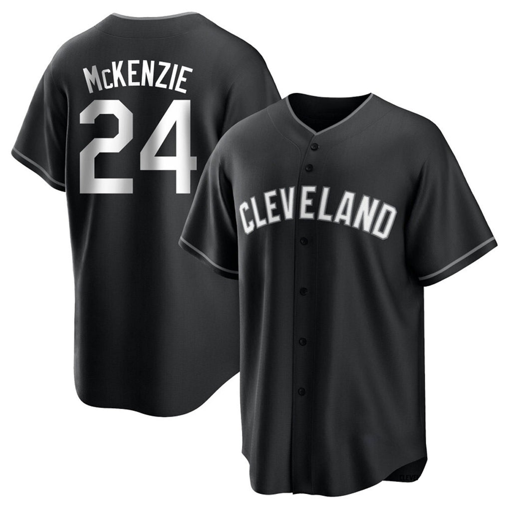 Odoa C.Guardians #24 Triston McKenzie Player Black Home Game Stitched Jerseys