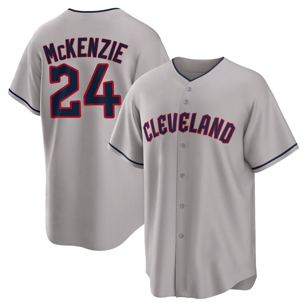 Odoa C.Guardians #24 Triston McKenzie Player Gray Game Home Stitched Jerseys