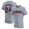 Odoa C.Guardians #24 Triston McKenzie Player Gray Road Limited Elite Home Stitched Jerseys