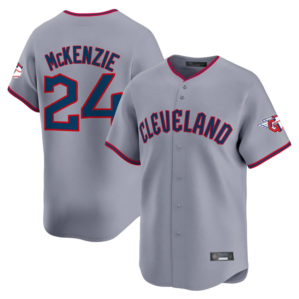 Odoa C.Guardians #24 Triston McKenzie Player Gray Road Limited Home Game Stitched Jerseys