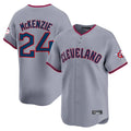 Odoa C.Guardians #24 Triston McKenzie Player Gray Road Limited Home Game Stitched Jerseys