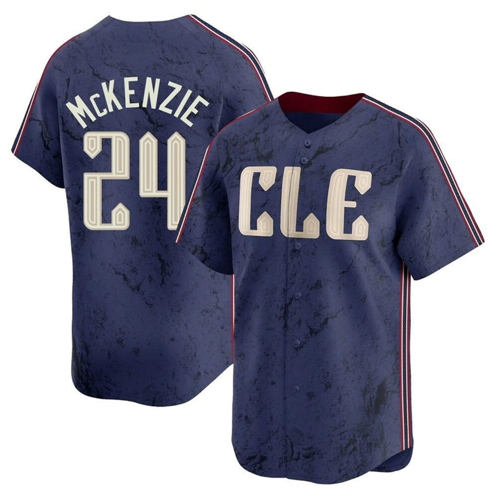 Odoa C.Guardians #24 Triston McKenzie Player Navy City Connect Limited Home Stitched Jerseys