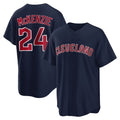 Odoa C.Guardians #24 Triston McKenzie Player Navy Game Home Stitched Jerseys