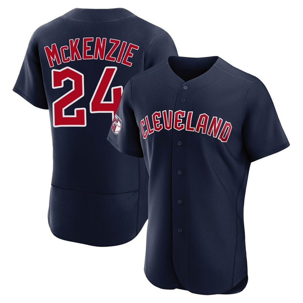 Odoa C.Guardians #24 Triston McKenzie Player Navy Limited Elite Home Stitched Jerseys