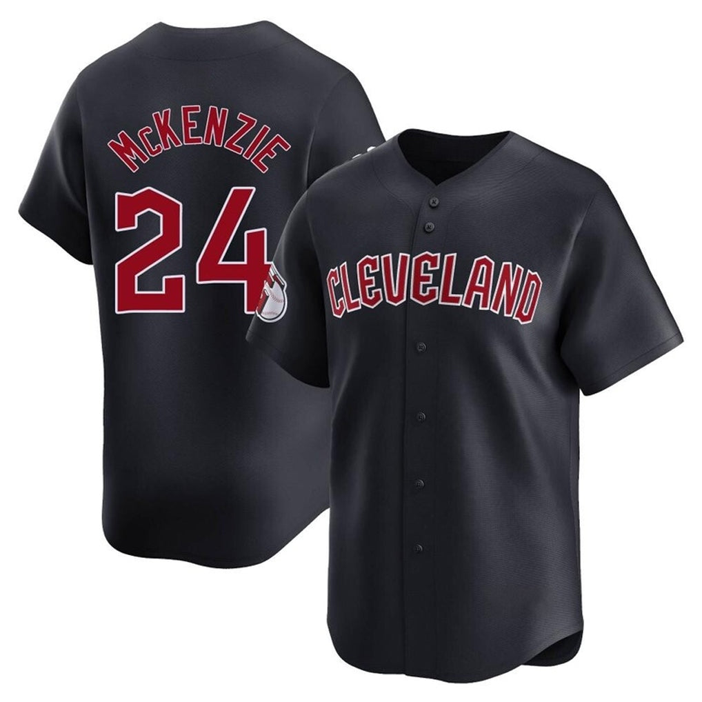 Odoa C.Guardians #24 Triston McKenzie Player Navy Limited Home Game Stitched Jerseys