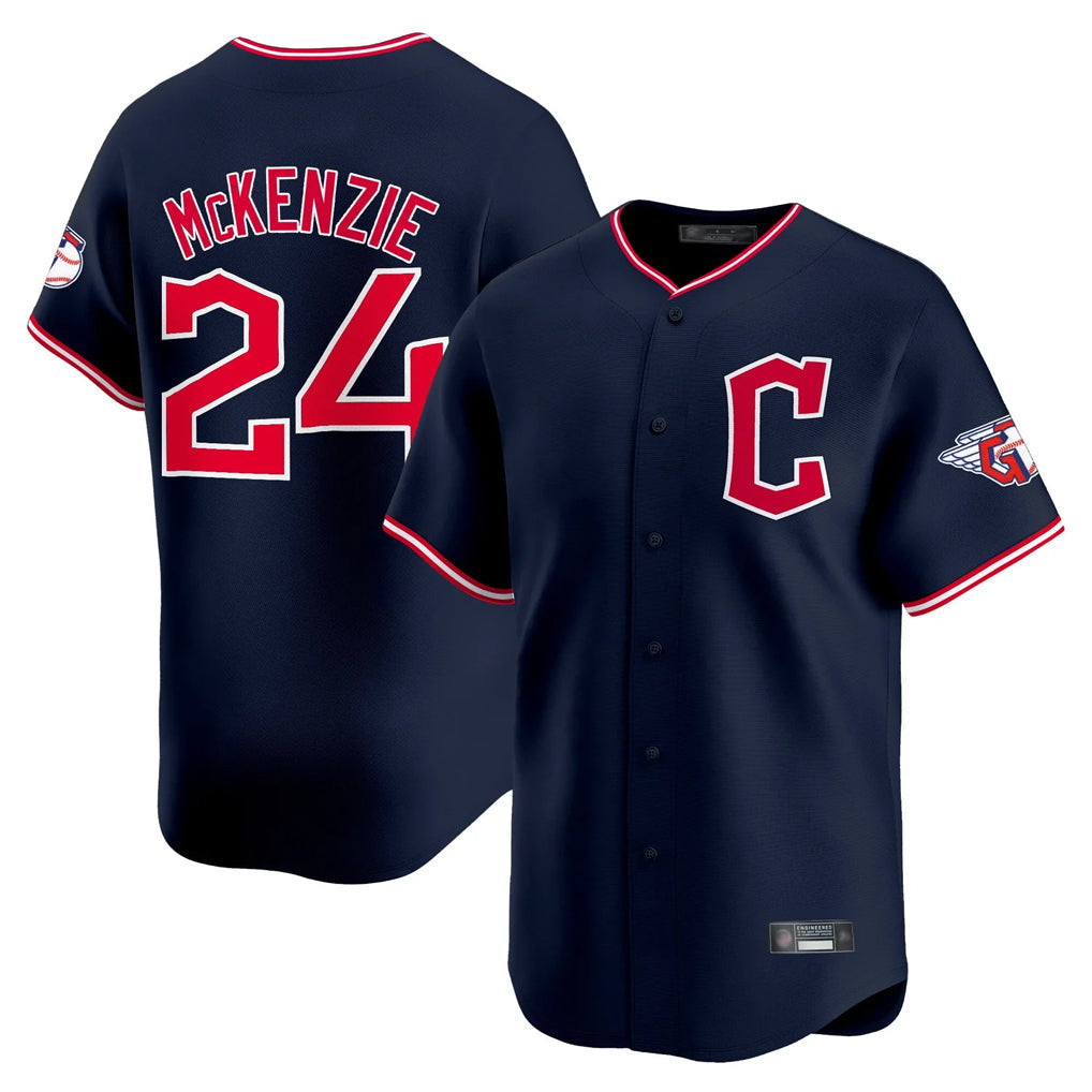 Odoa C.Guardians #24 Triston McKenzie Player Navy Limited Home Stitched Jerseys