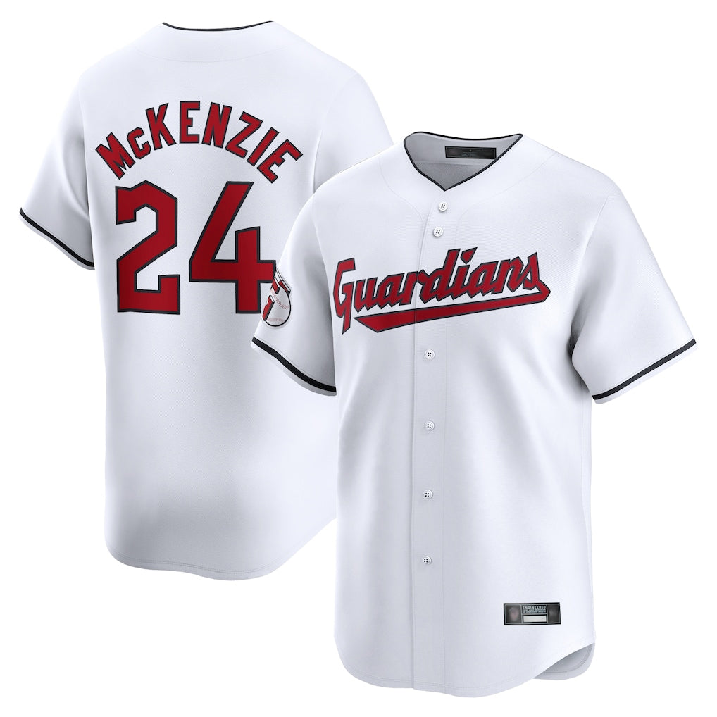 Odoa C.Guardians #24 Triston McKenzie Player White Limited Home Stitched Jerseys