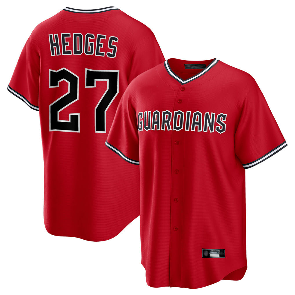 Odoa C.Guardians #27 Austin Hedges Player Red Home Game Stitched Jerseys