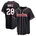 Odoa C.Guardians #28 Tanner Bibee Player Black Fashion Out Home Game Stitched Jerseys