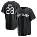 Odoa C.Guardians #28 Tanner Bibee Player Black Home Game Stitched Jerseys