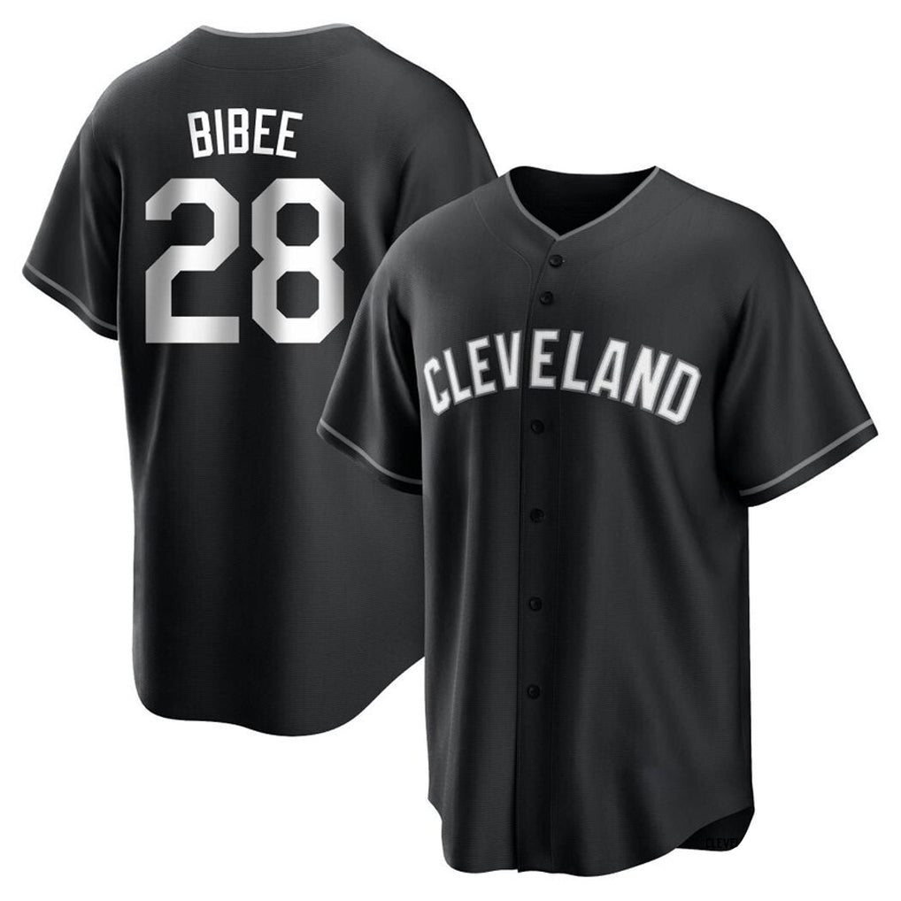 Odoa C.Guardians #28 Tanner Bibee Player Black Home Game Stitched Jerseys