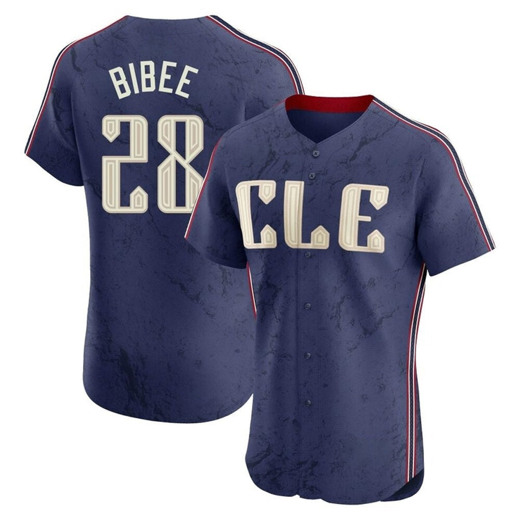 Odoa C.Guardians #28 Tanner Bibee Player Navy City Connect Limited Elite Home Stitched Jerseys