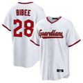 Odoa C.Guardians #28 Tanner Bibee Player White Game Home Stitched Jerseys