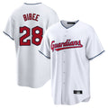 Odoa C.Guardians #28 Tanner Bibee Player White Home Game Stitched Jerseys