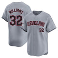 Odoa C.Guardians #32 Gavin Williams Player Gray Road Limited Home Game Stitched Jerseys