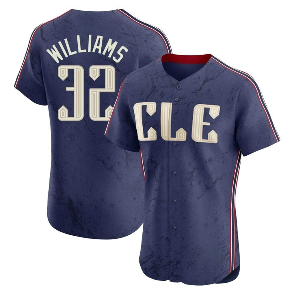Odoa C.Guardians #32 Gavin Williams Player Navy City Connect Limited Elite Home Stitched Jerseys