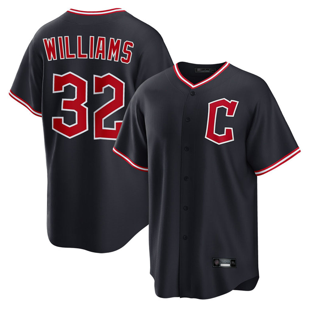 Odoa C.Guardians #32 Gavin Williams Player Navy Home Game Stitched Jerseys