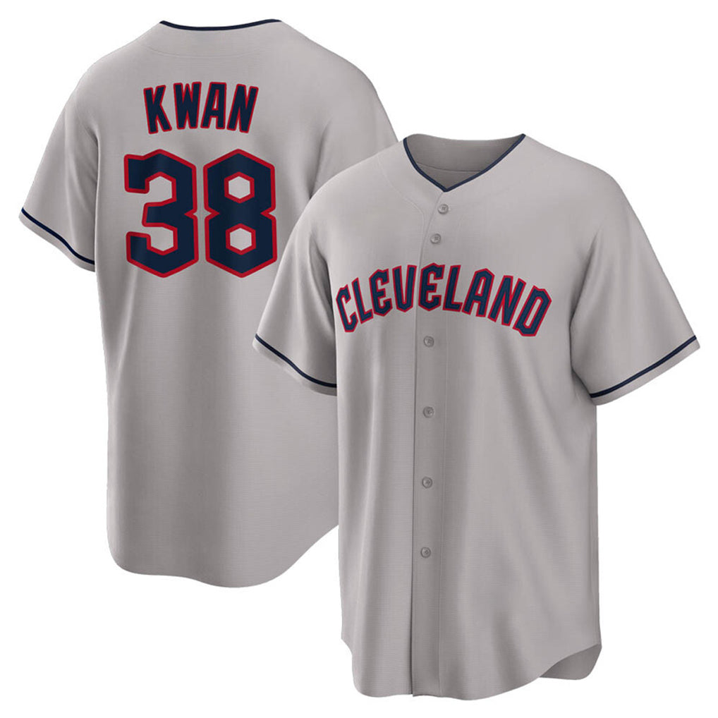 Odoa C.Guardians #38 Steven Kwan Player Gray Game Home Stitched Jerseys