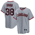 Odoa C.Guardians #38 Steven Kwan Player Gray Home Game Stitched Jerseys