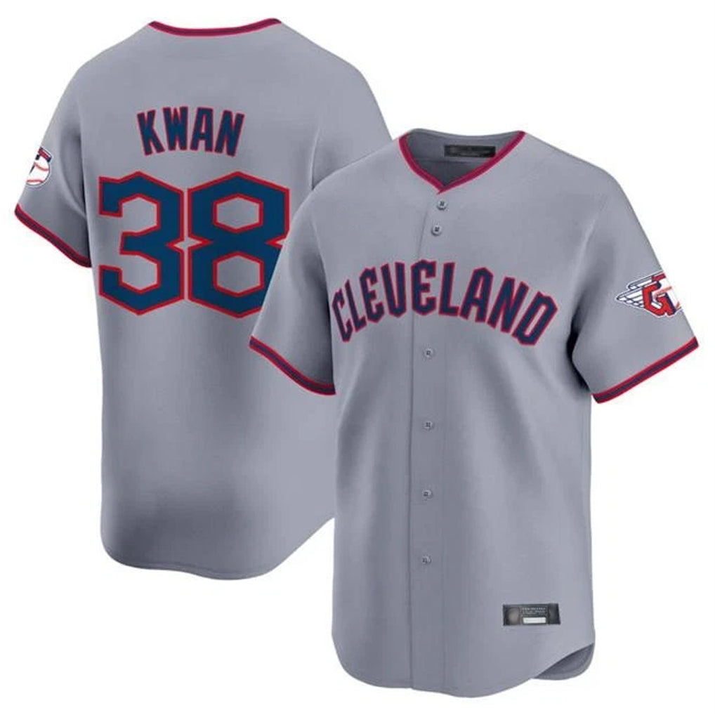 Odoa C.Guardians #38 Steven Kwan Player Gray Road Limited Home Game Stitched Jerseys