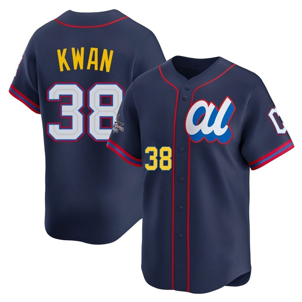 Odoa C.Guardians #38 Steven Kwan Player Navy American League All-Star Edition Limited Home Stitched Jerseys