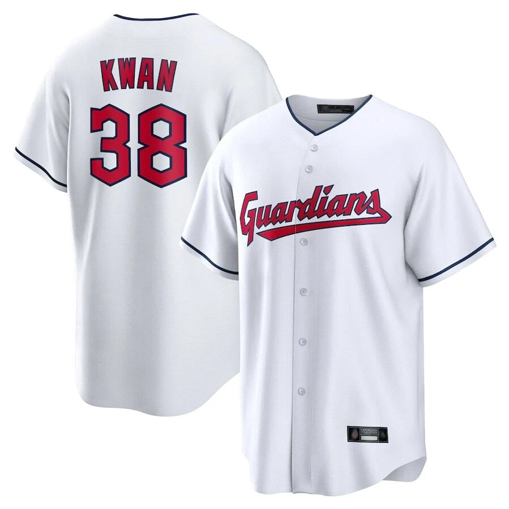 Odoa C.Guardians #38 Steven Kwan Player White Home Game Stitched Jerseys