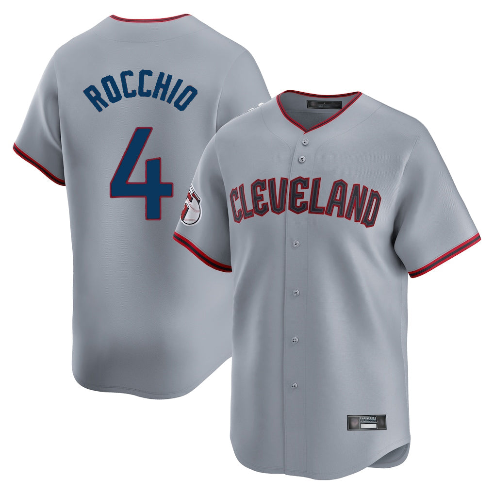 Odoa C.Guardians #4 Brayan Rocchio Player Gray Road Limited Home Game Stitched Jerseys