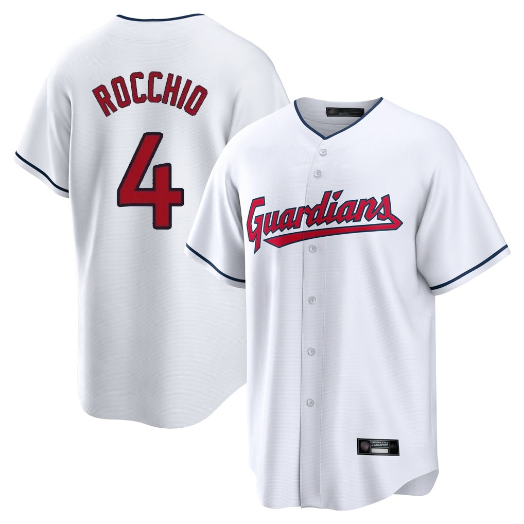 Odoa C.Guardians #4 Brayan Rocchio Player White Home Game Stitched Jerseys