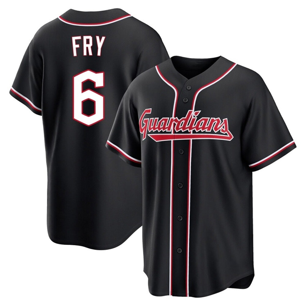 Odoa C.Guardians #6 David Fry Player Black Fashion Out Home Game Stitched Jerseys