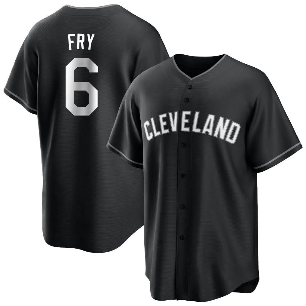 Odoa C.Guardians #6 David Fry Player Black Home Game Stitched Jerseys