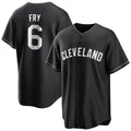 Odoa C.Guardians #6 David Fry Player Black Home Game Stitched Jerseys