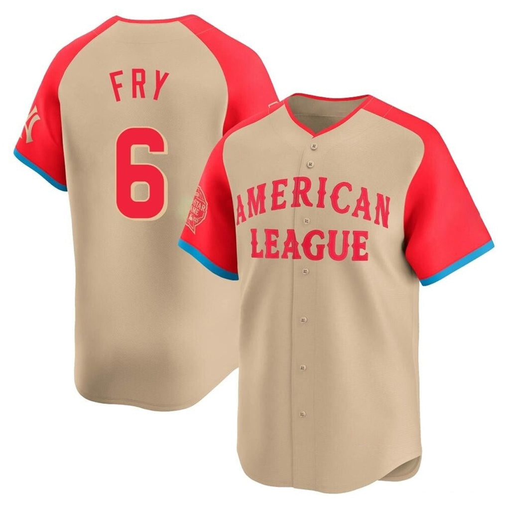 Odoa C.Guardians #6 David Fry Player Cream American League All-Star Limited Home Stitched Jerseys