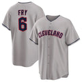 Odoa C.Guardians #6 David Fry Player Gray Game Home Stitched Jerseys
