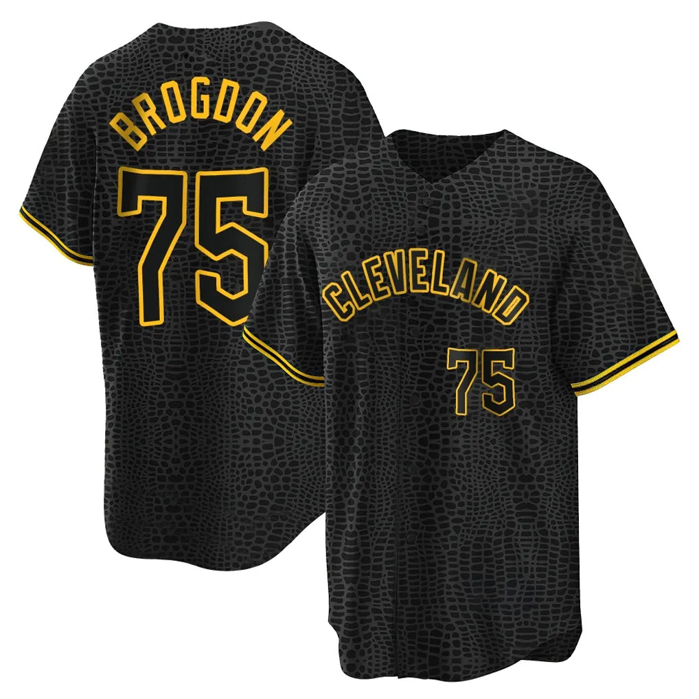 Odoa C.Guardians #75 Connor Brogdon Player Black Snake Skin City Home Game Stitched Jerseys