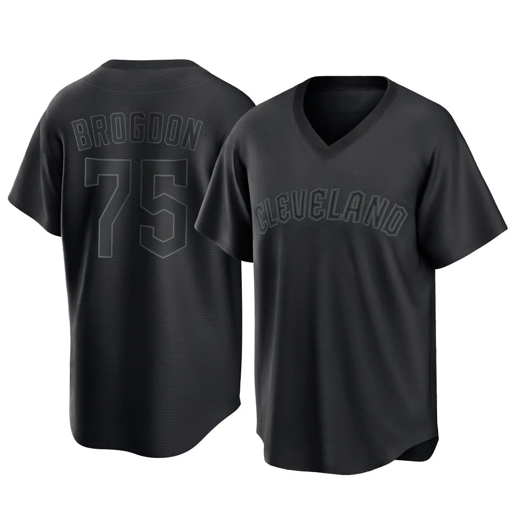 Odoa C.Guardians #75 Connor Brogdon Player Black T-shirt Home Game Stitched Jerseys