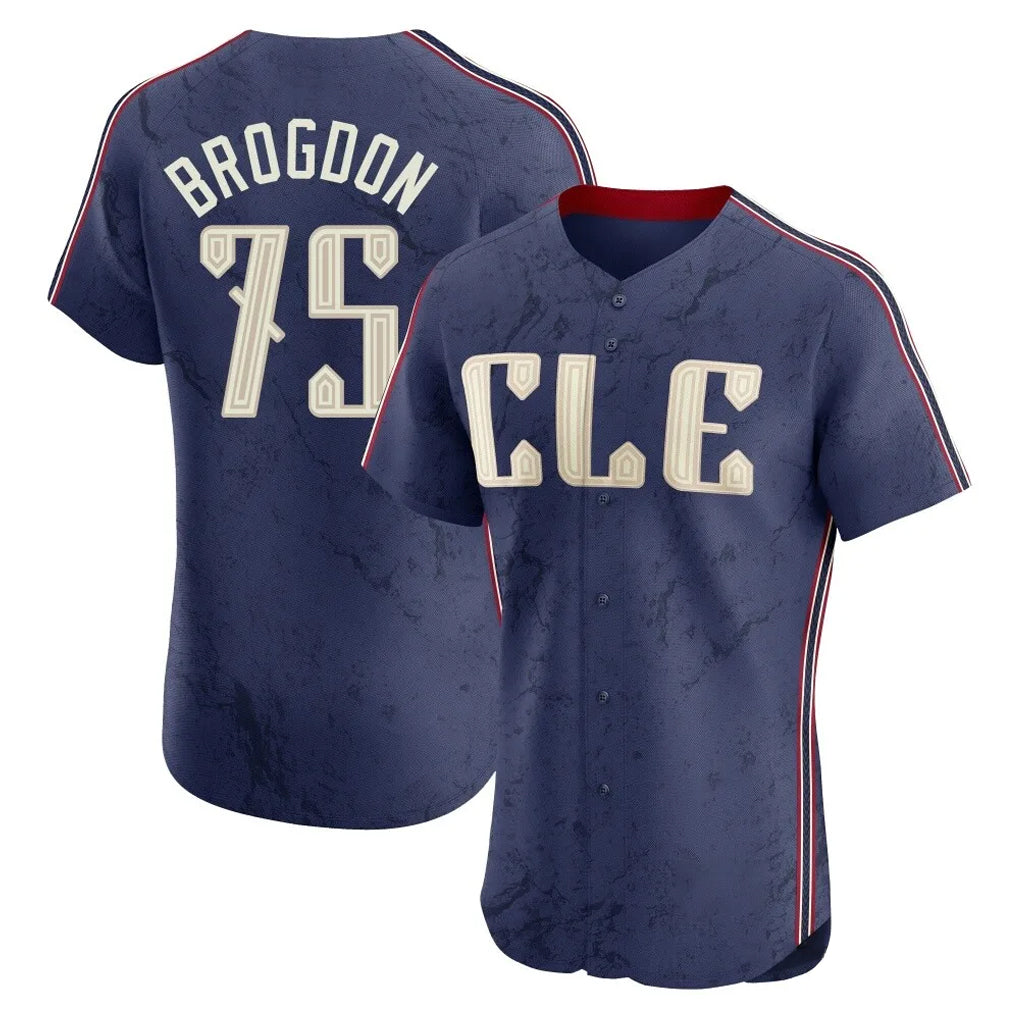 Odoa C.Guardians #75 Connor Brogdon Player Navy City Connect Limited Elite Home Stitched Jerseys