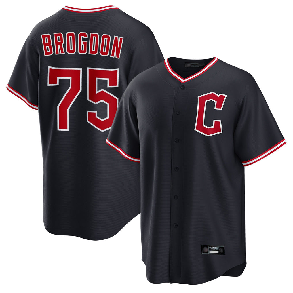 Odoa C.Guardians #75 Connor Brogdon Player Navy Home Game Stitched Jerseys