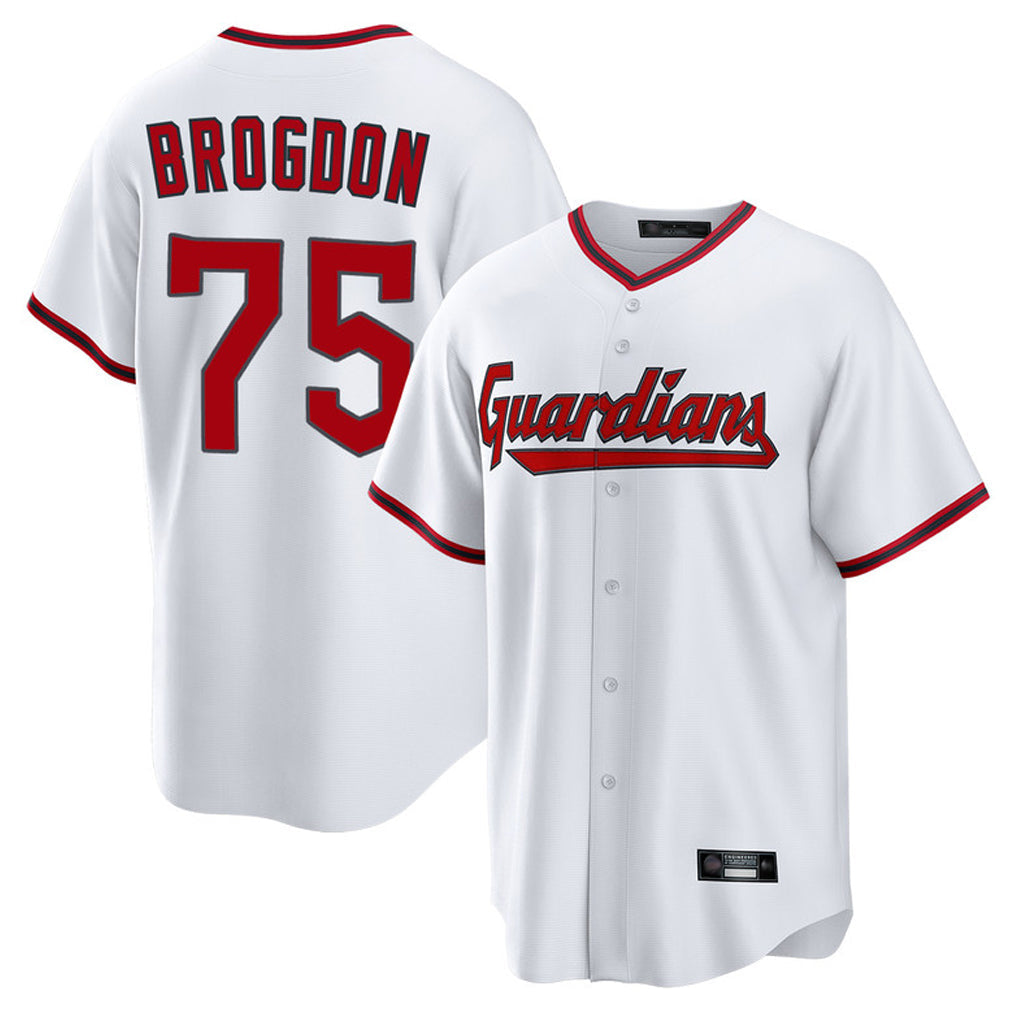 Odoa C.Guardians #75 Connor Brogdon Player White Game Home Stitched Jerseys