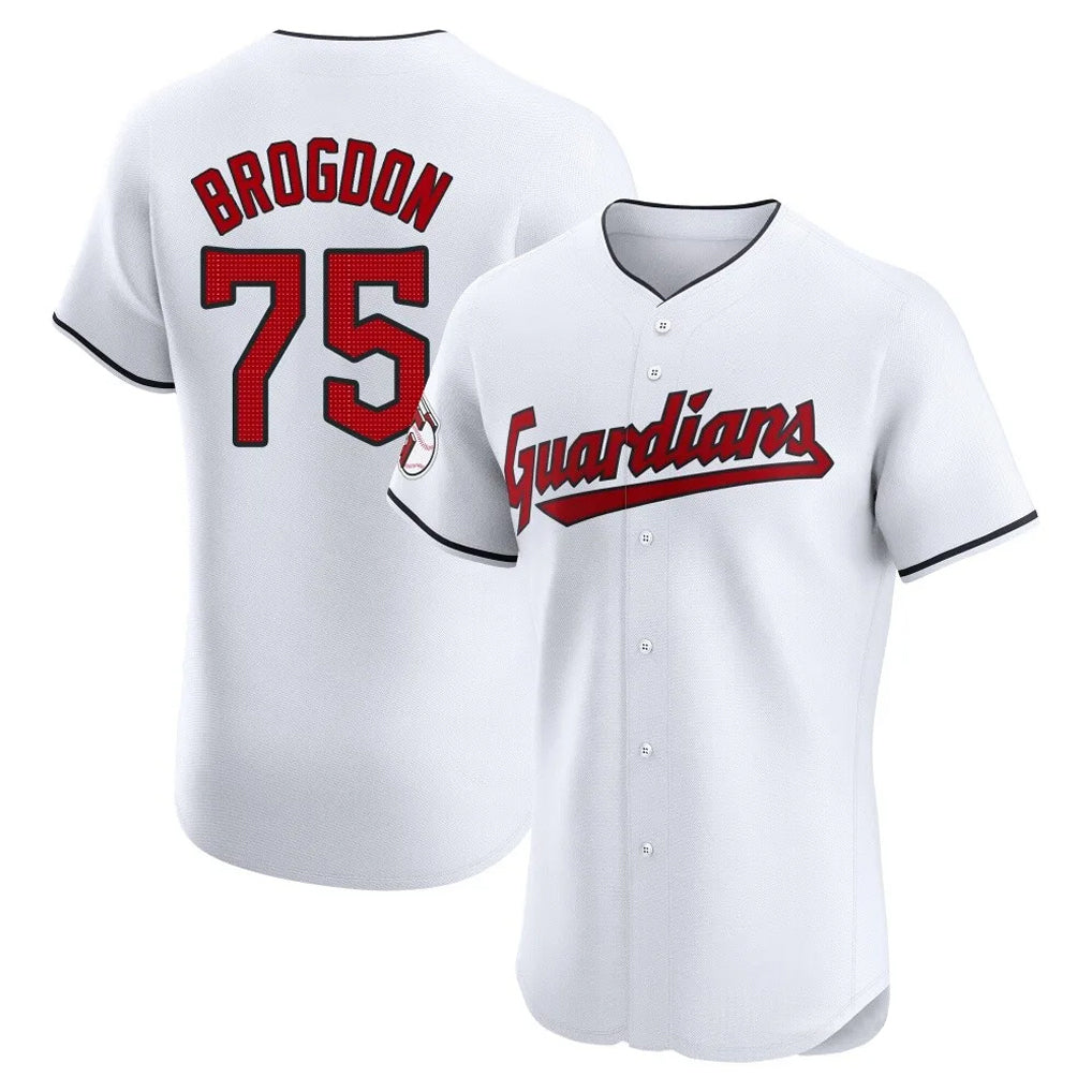 Odoa C.Guardians #75 Connor Brogdon Player White Limited Elite Home Stitched Jerseys