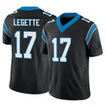 Odoa C.Panthers #17 Xavier Legette Player Black Vapor F.U.S.E. Limited Home Game Stitched Jerseys